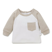 Load image into Gallery viewer, Raglan Pocket Tee-White Alyssum