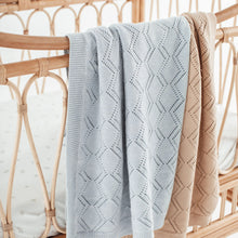 Load image into Gallery viewer, Blue Diamond Knit Blanket