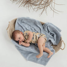 Load image into Gallery viewer, Blue Diamond Knit Blanket