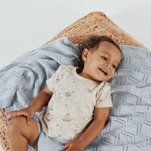 Load image into Gallery viewer, Blue Diamond Knit Blanket