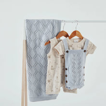 Load image into Gallery viewer, Blue Diamond Knit Blanket