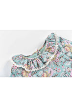 Load image into Gallery viewer, Ghilena Blue French Flowers Rompers