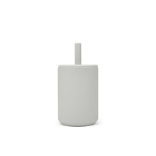Load image into Gallery viewer, Cup with straw silicone 2-pack – Brown/Feather grey