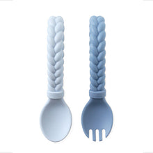 Load image into Gallery viewer, Sweetie Spoons™ - Silicone Baby Fork + Spoon Set