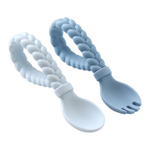 Load image into Gallery viewer, Sweetie Spoons™ - Silicone Baby Fork + Spoon Set