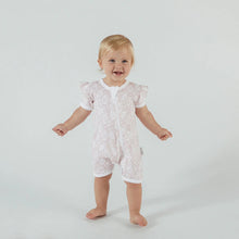 Load image into Gallery viewer, Pink Floral Zip Romper
