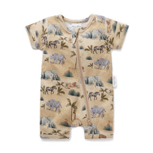 Load image into Gallery viewer, Safari Short Zip Romper