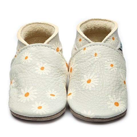 Leather Baby Shoes- Daisy Grey