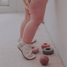Load image into Gallery viewer, Leather Baby Shoes- Daisy Grey