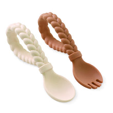 Load image into Gallery viewer, Sweetie Spoons™ - Silicone Baby Fork + Spoon Set