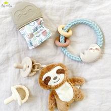 Load image into Gallery viewer, Ritzy Rattle® with Teething Rings-Sloth