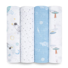 Load image into Gallery viewer, Essentis Cotton Muslin Swaddles- Space Explorers