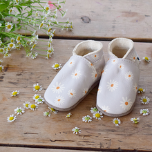 Load image into Gallery viewer, Leather Baby Shoes- Daisy Grey