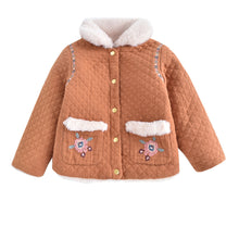 Load image into Gallery viewer, Dalila Faux Fur-Lined Organic Cotton Jacket Caramel