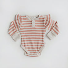 Load image into Gallery viewer, Rose Stripe Long Sleeve Bodysuit
