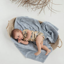 Load image into Gallery viewer, Blue Diamond Knit Blanket
