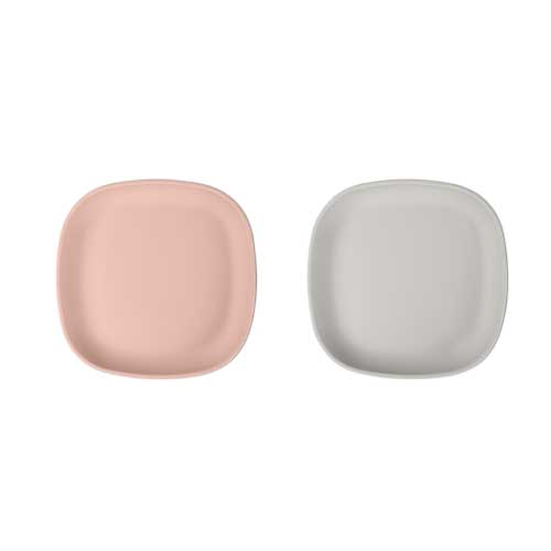 Plate silicone 2-pack – Rose/Feather grey