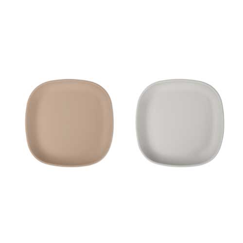 Plate silicone 2-pack – Brown/Feather grey