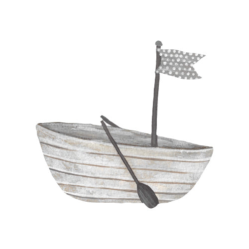 Wooden boat wall stickers