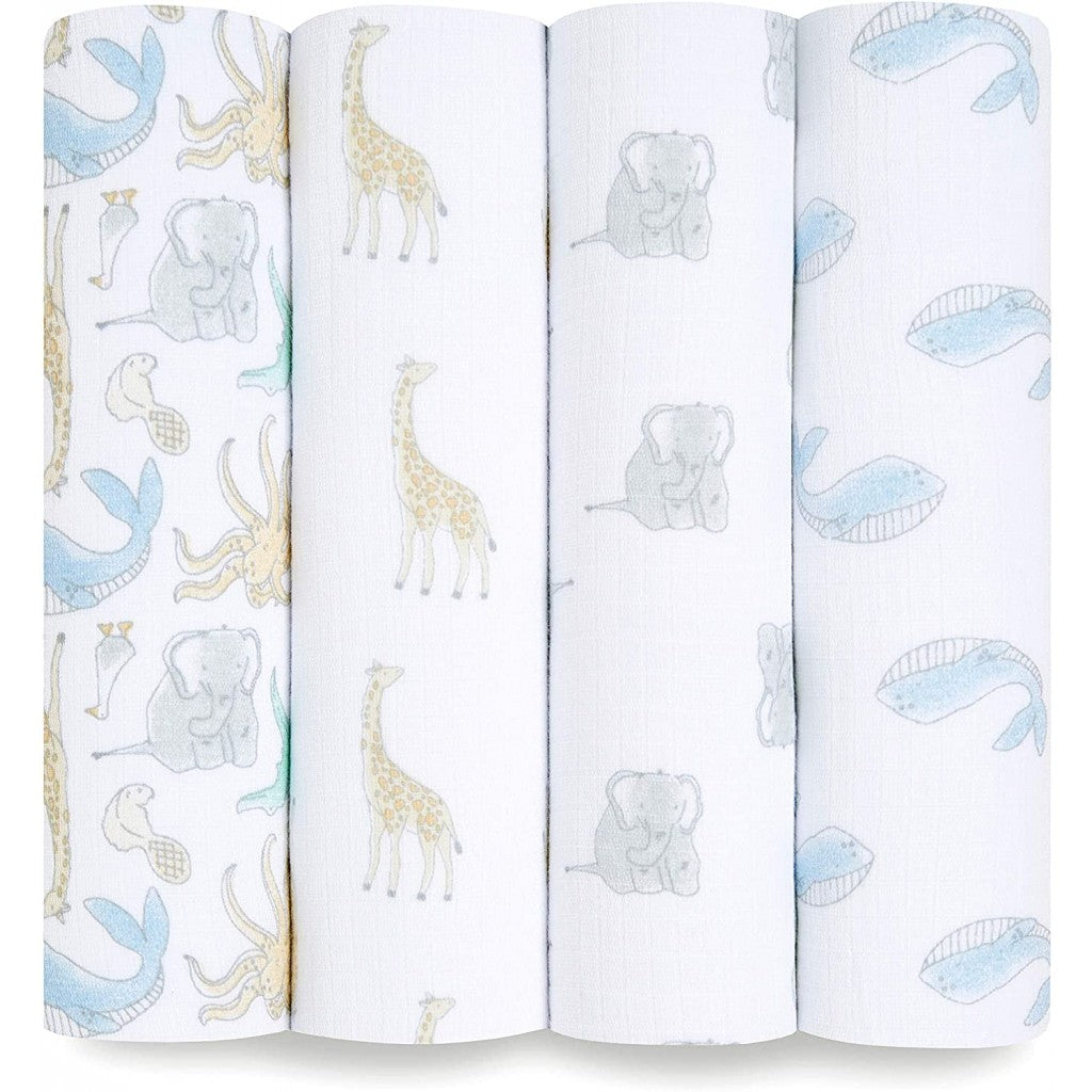 Essentials Cotton Muslin Swaddles-Natural History