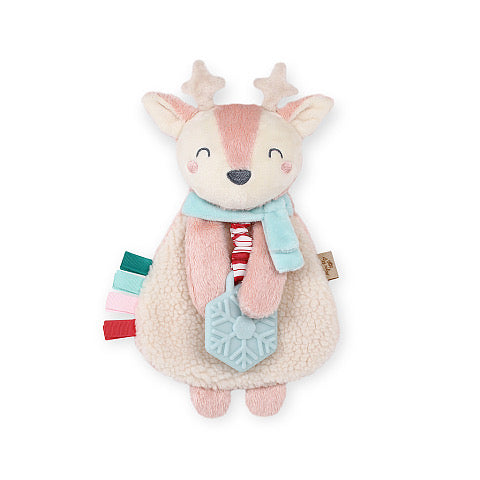 Holiday Itzy Lovey™ Plush + Teether Toy (Pink Reindeer)