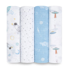 Load image into Gallery viewer, Essentis Cotton Muslin Swaddles- Space Explorers
