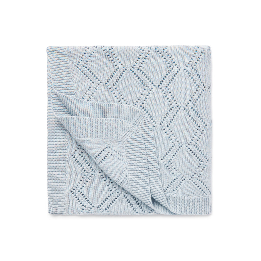 Blue Diamond Knit Blanket